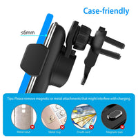 Car Wireless Phone Charger Car Air Vent Phone Mount Holder Bracket Fast Charge 15W 10W 7.5W Automatic Clamping Fit for iPhone 13 13Pro Max 12 Pro Max Series Samsung Galaxy S21 S20 Series