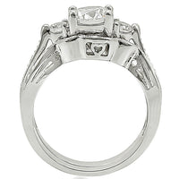 1W002 - Rhodium Brass Ring with AAA Grade CZ in Clear - DRE's Electronics and Fine Jewelry