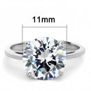 TK3428 - High polished (no plating) Stainless Steel Ring with AAA Grade CZ in Clear