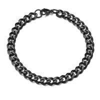 Trendy Cuban Chain Men Bracelet Classic Stainless Steel 7mm Width Chain Bracelet For Men Women Jewelry Gift