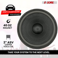 5 Core Subwoofer Speaker 15 Inch Car Sub Woofer 450W Max High Power Pro Audio 4 Ohm 40 Oz Y30 Magnet Big Replacement Bass Subs Para Carro - WF 15 140 4OHM - DRE's Electronics and Fine Jewelry