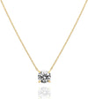 PAVOI 14K Gold Plated Crystal Solitaire 1.5 Carat (7.3mm) CZ Dainty Choker Necklace | Gold Necklaces for Women