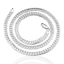 925 Sterling Silver 6mm Side Chain 8/18/20/22/24 Inch Necklace For Woman Men Fashion Wedding Engagement Jewelry Gift