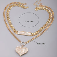 European Style Love Double Necklace 2 Sets Women's Necklace Valentine's Day