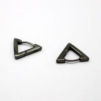 Men's Clip-on Triangle Sterling Silver Earrings