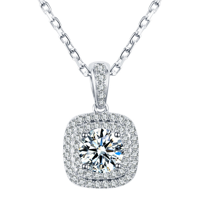 White Cubic Zirconia Pendant Fashion Versatile Necklace