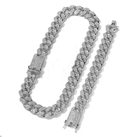 Mens Cuban Link Chain Watch Bracelet Necklace Choker Bling Jewelry for Men Big Plated Gold Chains Hip Hop Men Watch Set - DRE's Electronics and Fine Jewelry