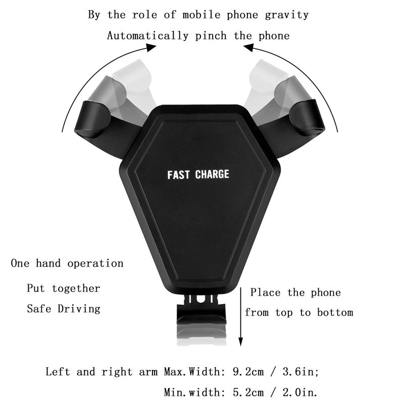 Car Bracket Qi Fast Wireless Chargers for iPhone 8/iPhone X/Samsung Dual-purpose Universal Suckers Car Outlet Holder Stand