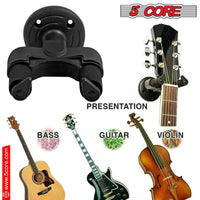 5 Core Guitar Wall Mount Hangers Adjustable Rotatable Display Wall Hook Holder w Soft Padding - GH ABS