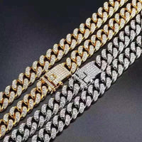 Mens Cuban Link Chain Watch Bracelet Necklace Choker Bling Jewelry for Men Big Plated Gold Chains Hip Hop Men Watch Set - DRE's Electronics and Fine Jewelry