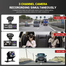 3-Channel 1080P Dash Cam with Night Vision