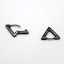 Men's Clip-on Triangle Sterling Silver Earrings