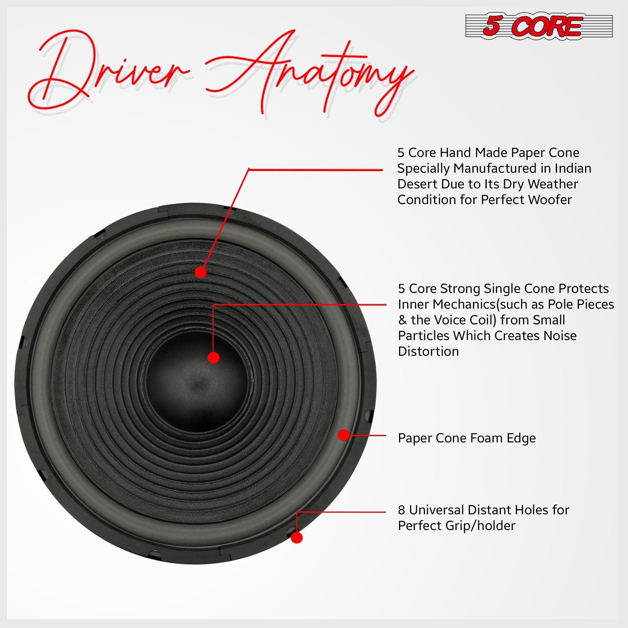 5 Core Subwoofer Speaker 15 Inch Car Sub Woofer 450W Max High Power Pro Audio 4 Ohm 40 Oz Y30 Magnet Big Replacement Bass Subs Para Carro - WF 15 140 4OHM - DRE's Electronics and Fine Jewelry