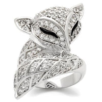 0W185 - Rhodium Brass Ring with AAA Grade CZ in Clear - DRE's Electronics and Fine Jewelry