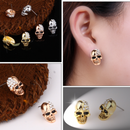 Halloween Skull Stud Earrings With Rhinestone For Women Girls