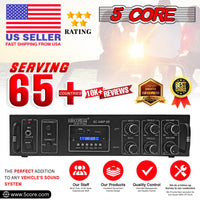 5 Core Amplifier 65W RMS Hi-Fi Stereo Power Amplifiers with USB AUX MIC SD Card Input Speaker Bass and Treble Control Music Player Sound Amplifier for Car Home Garage- 5C AMP 65 - DRE's Electronics and Fine Jewelry