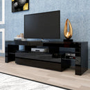 Modern Black TV Stand; 20 Colors LED TV Stand w/Remote Control Lights - DRE's Electronics and Fine Jewelry