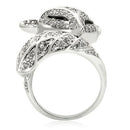 0W185 - Rhodium Brass Ring with AAA Grade CZ in Clear - DRE's Electronics and Fine Jewelry