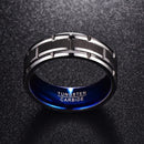 Personality Blue Stainless Steel Men's Ring