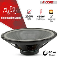 5 Core Subwoofer Speaker 15 Inch Car Sub Woofer 450W Max High Power Pro Audio 4 Ohm 40 Oz Y30 Magnet Big Replacement Bass Subs Para Carro - WF 15 140 4OHM - DRE's Electronics and Fine Jewelry