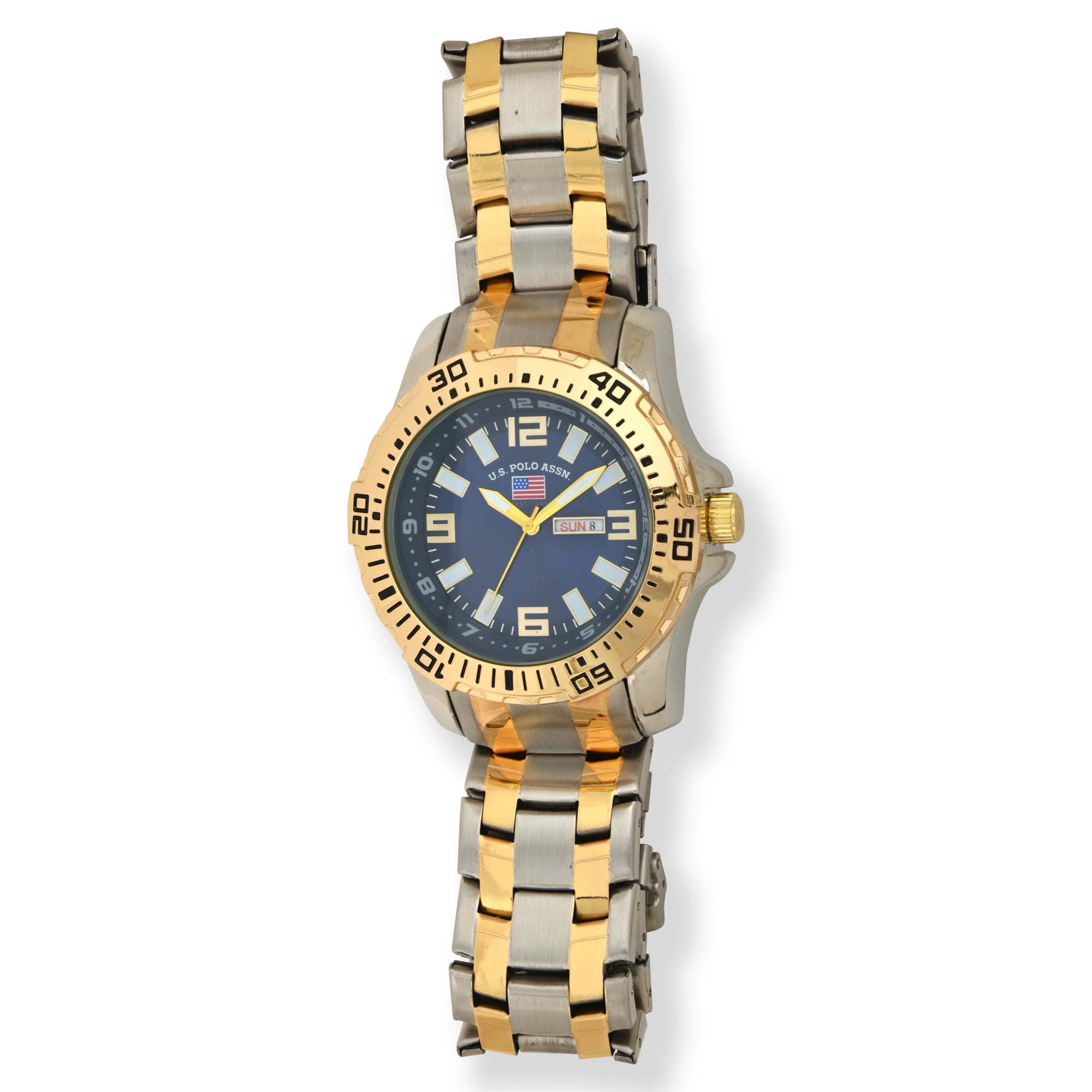 U.S. Polo Assn. Adult Male Analog Bracelet Watch in Silver and Gold Two-Tone (US8871WM)