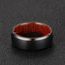 Tungsten Steel Simple Men's Ring Two-layer Solid Wood