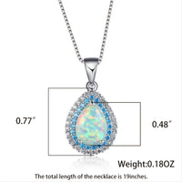 Waterdrop Pendant Necklace Elegant Silver Chain Necklace For Women