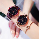 Women's Fashion Starry Sky Watches Magnet Buckle Mesh Belt Diamond Quartz Watch Women Dress Clock