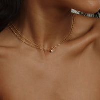 Tewiky Diamond Necklaces for Women, Dainty Gold Necklace 14k Gold Plated Long Lariat Necklace Simple Gold CZ Diamond Choker Necklaces for Women Trendy Gold Necklace Jewelry Gifts for Girls