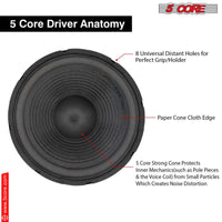 5 Core Subwoofer Speaker 12 Inch Pair Car Sub Woofer 1200W Peak High Power Pro Audio 4 Ohm 30 Oz Y30 Magnet Big Replacement Bass Subs Para Carro - WF 12120 4OHM 2PCS