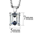 LOS896 - Rhodium 925 Sterling Silver Chain Pendant with AAA Grade CZ in Clear