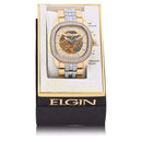 Elgin Adult Male Watch with Allow Case and Brass Bezel in Gold with Czech Stones (FG180018)