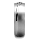 TK2931 - High polished (no plating) Stainless Steel Ring with AAA Grade CZ in Clear