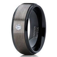 Black And Silver Stainless Steel Ring Men's Accessories