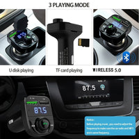 Car Charger Car MP3 Wireless Receiver; Dual USB QC3.0 Fast Charging Car Cigarette Lighter FM Transmitter