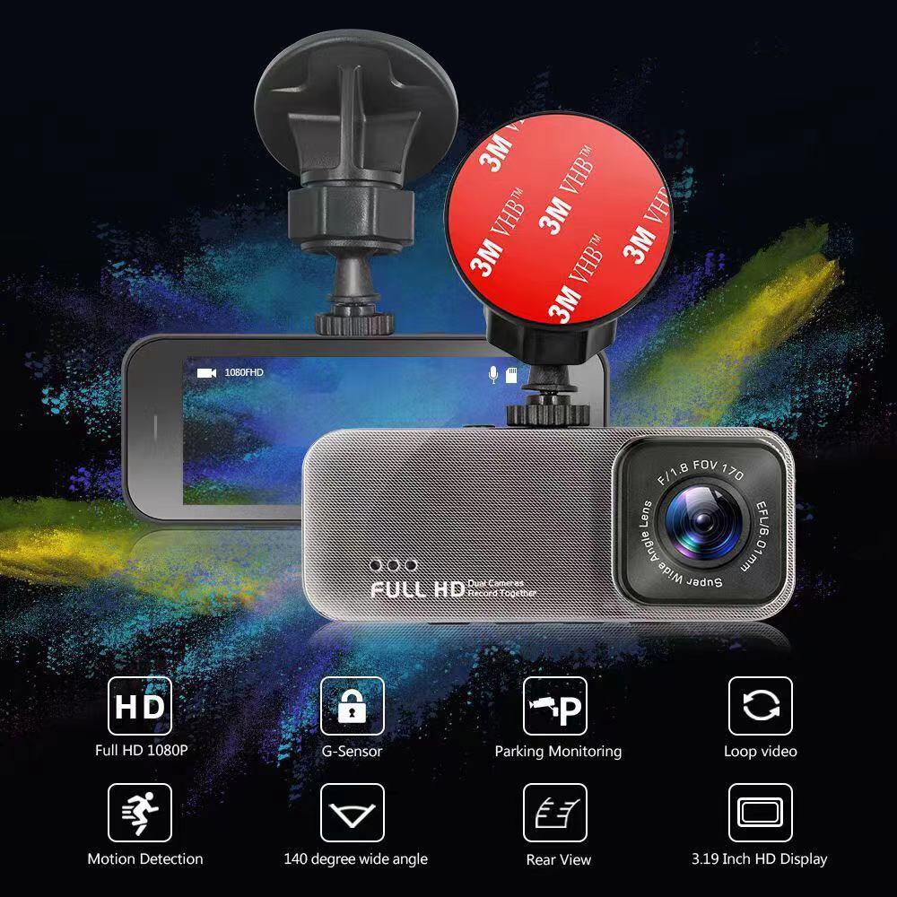 T701 Full 1080P Dash Cam DVR Dash Camera Car Video Recorder DVR Camera Dashcam 140° Wide Angle Loop Recording Night Vision G-Sensor built in 32GB