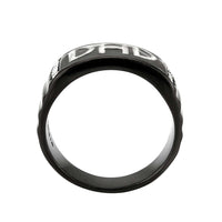 TK3759 - Two Tone IP Black (Ion Plating) Stainless Steel Ring with Top Grade Crystal in Clear