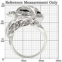 0W185 - Rhodium Brass Ring with AAA Grade CZ in Clear - DRE's Electronics and Fine Jewelry