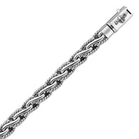 Oxidized Sterling Silver Men's Chain Bracelet in a Cable Motif