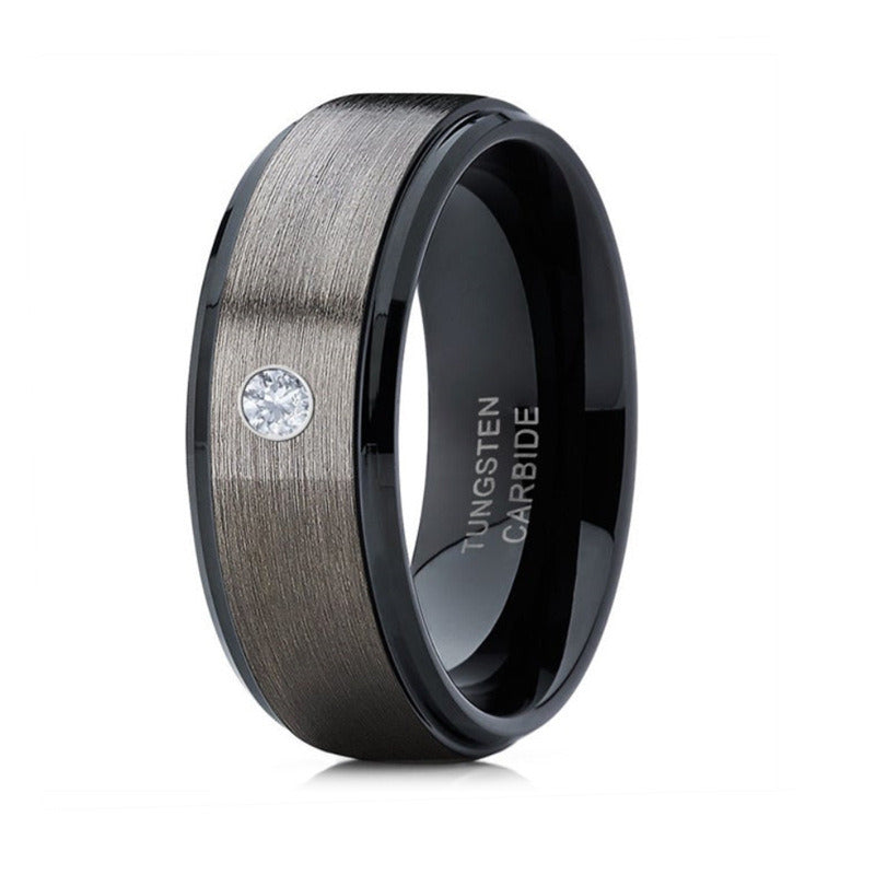 Black And Silver Stainless Steel Ring Men's Accessories