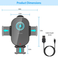 Car Wireless Phone Charger Car Air Vent Phone Mount Holder Bracket Fast Charge 15W 10W 7.5W Automatic Clamping Fit for iPhone 13 13Pro Max 12 Pro Max Series Samsung Galaxy S21 S20 Series