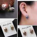 Halloween Skull Stud Earrings With Rhinestone For Women Girls