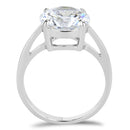 TK3428 - High polished (no plating) Stainless Steel Ring with AAA Grade CZ in Clear