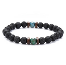 Personality Men's Black Volcanic Stone Bracelet