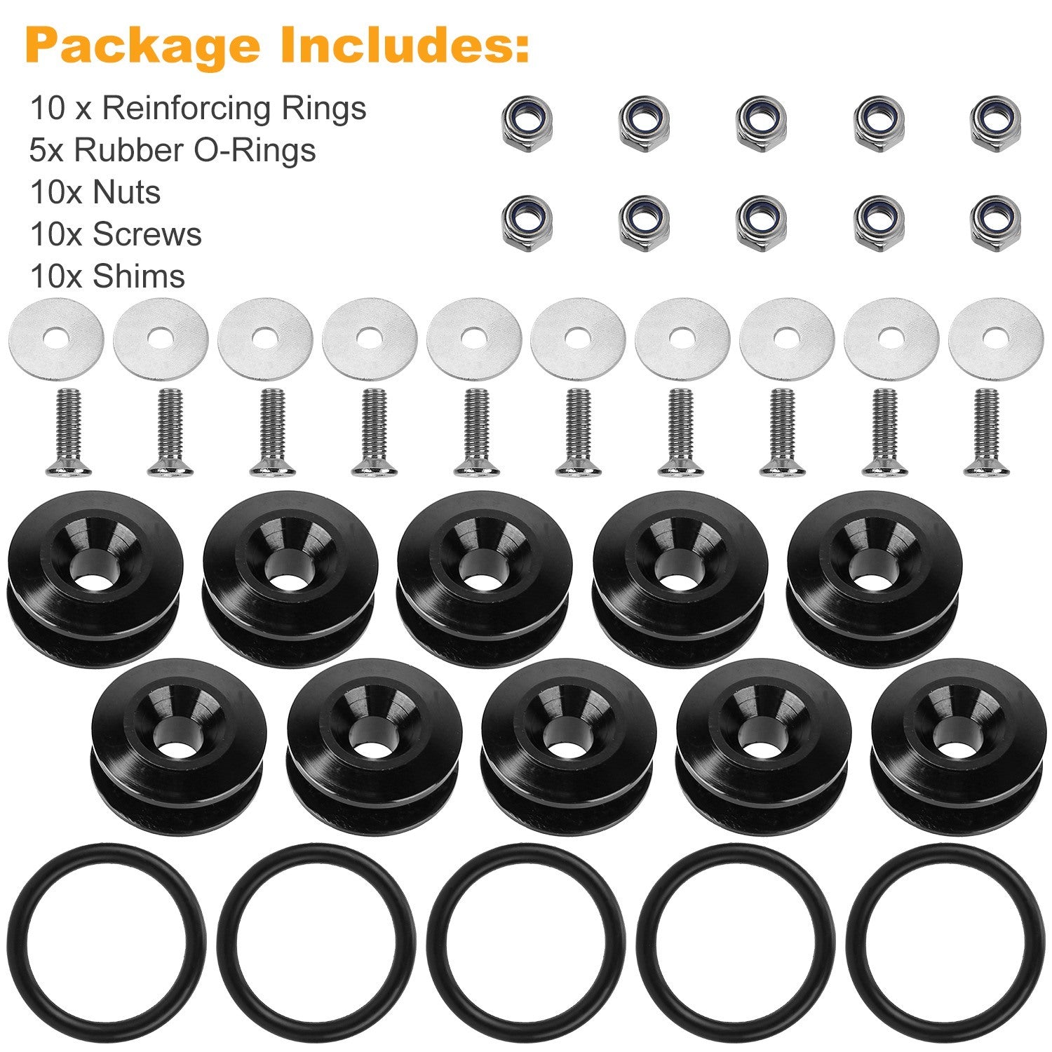 5Set Car Quick Release Bumper Fasteners Front Rear Bumper Holders Trunk Fender Hatch Lids Kit