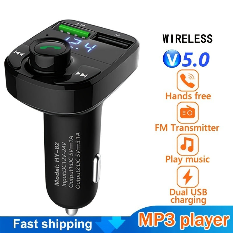 Car Charger Car MP3 Wireless Receiver; Dual USB QC3.0 Fast Charging Car Cigarette Lighter FM Transmitter