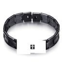 Simple Bracelet Geometric Cross Black and White Stainless Steel Watch Chain