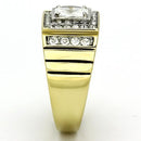 TK755 - Two-Tone IP Gold (Ion Plating) Stainless Steel Ring with AAA Grade CZ in Clear