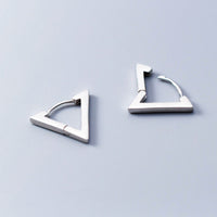 Men's Clip-on Triangle Sterling Silver Earrings