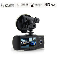 R300 1080P HD Car DVR Camera Dual Lens GPS Camera Dash Cam Rear View Video Recorder DashCam Car DVRs built in 32GB